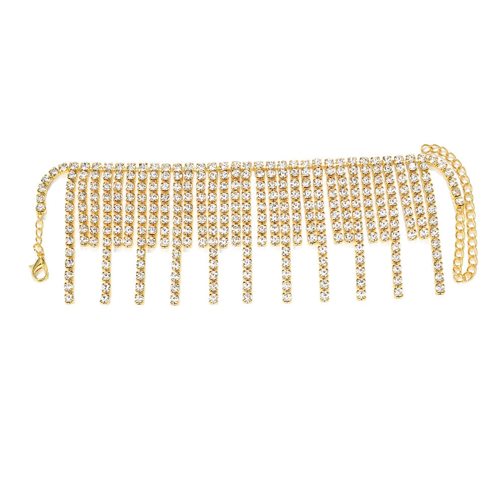 Full Rhinestone Tassel Adjustable Ankles Foot Chain