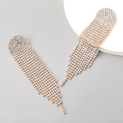 Sparkling Rhinestone Tassel Claw Chain Earrings