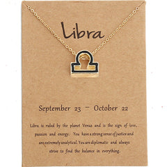 Cardboard Zodiac Sign Pendant Necklace