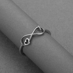Kinitial Simple Infinity Rings High Quality Gothic Stainless Steel Jewelry Beloved Ring Christmas Gifts for Loved Ones
