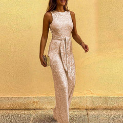 Sunny Backless One Piece jumpsuit Sequin Silver