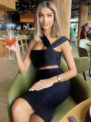Women Summer Sexy Hollow Out Brown Midi Knee Length Bodycon Bandage Dress 2022 Designer Elegant Evening Party Dress Vestido