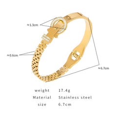 Elegant Stainless Steel Crystal Bracelet for Women