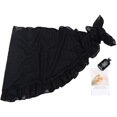 Women Chiffon Short Sarongs Ruffle Hem Bikini Cover Ups Beach Swimsuit Bathing Suit Wrap Skirt for Swimwear