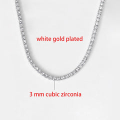 Simple Iced Out Tennis CZ Choker Necklace