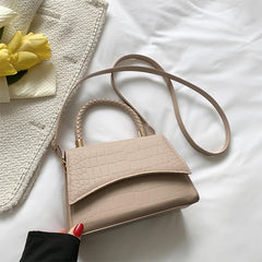 Solid Pu Leather Shoulder Handbags Top Handle Casual Crossbody Bags