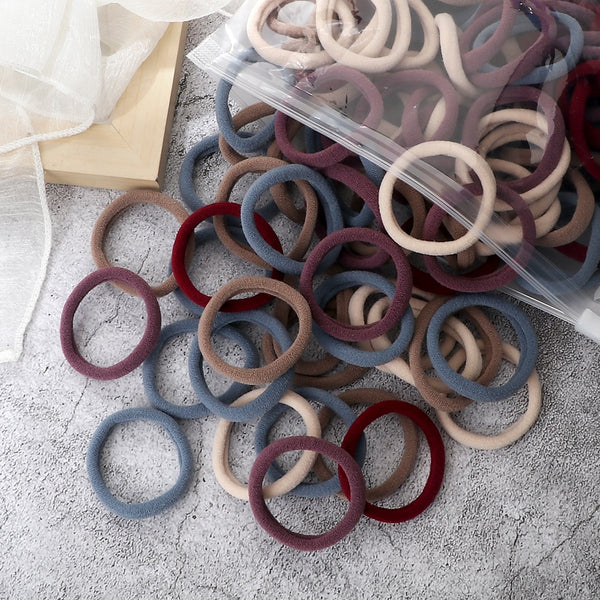 50PCS/Set Basic Hair Bands Simple Solid Colors Elastic Headband Hair Ties