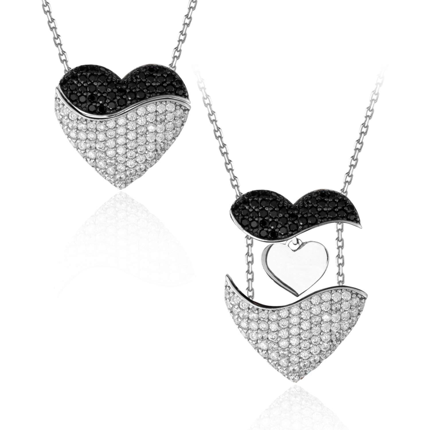 Luxury Custom Family Name Necklaces Personalised Crystal Heart Necklace Mother Day Gift Jewelry for Women
