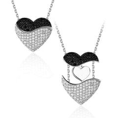 Luxury Custom Family Name Necklaces Personalised Crystal Heart Necklace Mother Day Gift Jewelry for Women