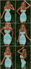 Articat Halter Double Layer Women Dresses Summer New Backless Satin Sheath Party Elegant Dress For Women Zipper Clothing 2021