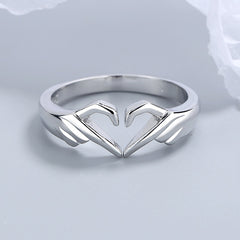 Amelia's Love Connection: Romantic Heart Double Gesture Rings