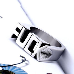 Endless Fashion Letter Ring Rings For women Wedding Custom Letters Initials Ring F Word Punk Style