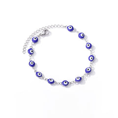 Stainless Steel Evil Eye Anklets Enamel Round Leg Chain Blue Evil Eye Anklets Bracelet