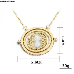 Hot Selling Time Turner Necklace Hourglass Pendant Long Chain Jewelry Fashion Alloy Toy Trinket Party Cosplay Accessory