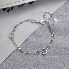 Silver Color Double-layer Sweet Love Bracelets