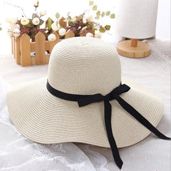 Foldable Wide Brim Floppy Straw Sun Hat