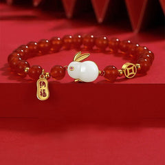 Chinese Style Lovely Rabbit Bracelet For Women Girl Festival High Value Gift Tiger Stone Link Chain Bracelet Jewelry Accessories