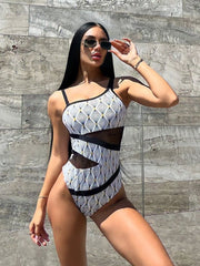 Mesh Patchwork Swimwear