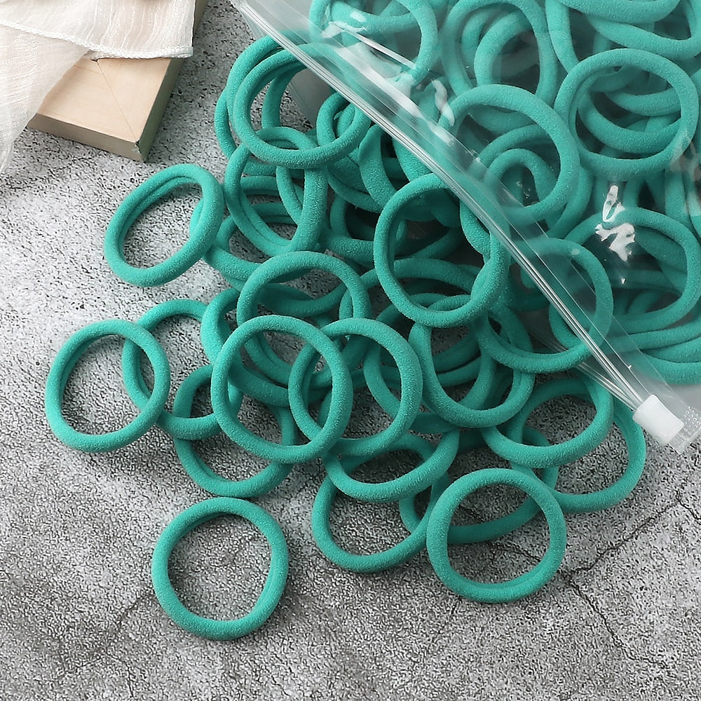 50PCS/Set Basic Hair Bands Simple Solid Colors Elastic Headband Hair Ties