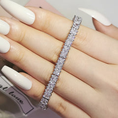 Luxury Princess 3mm 18cm Silver Color Bracelet Bangle