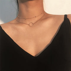 Simple Crystal Geometric Gold Color Pendant Necklace Set for Women Charms Fashion Square Rhinestone Female Vintage Jewelry 2022