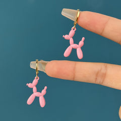 Cute Colorful Enamel Puppy Dog Hoop Earrings