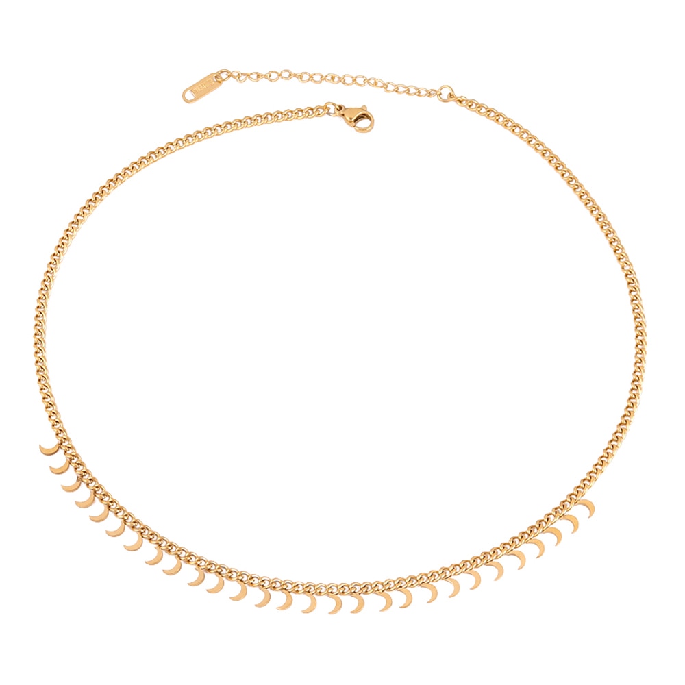 Round Geometric Pendant Necklace Choker