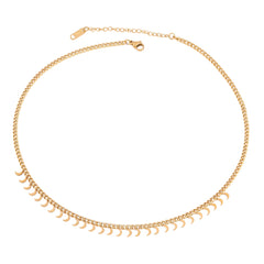 Round Geometric Pendant Necklace Choker