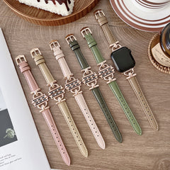 Leather Slim Watchband For Apple Watch