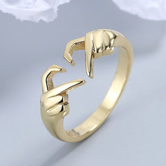 Amelia's Love Connection: Romantic Heart Double Gesture Rings