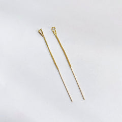 Drop Ear Line Long Hanging Earrings For Women Silver Gold Color Zircon Crystal Piercing Threader Earing Ear Accessories Jewelry