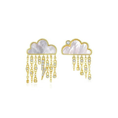 Cute Cloud Blue Rain Drop Dangle Earrings