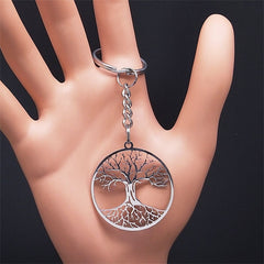 Fashion Tree of Life Silver Color Chain Necklaces for Women Stainless Steel Chain Necklace Jewelry cadenas mujer N42S01