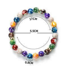 7 Chakra Reiki Healing Stone Bracelet Yoga Balance Energy Beads Volcanic Stone Lose Weight Bracelet Jewelry Bangle for Women Men