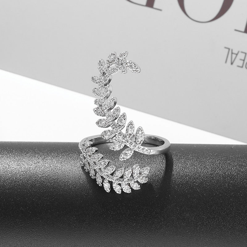 Rhinestone Angel Wings Ring