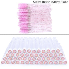 Diamond-Crystal Eyebrow Brush With Tube Reusable