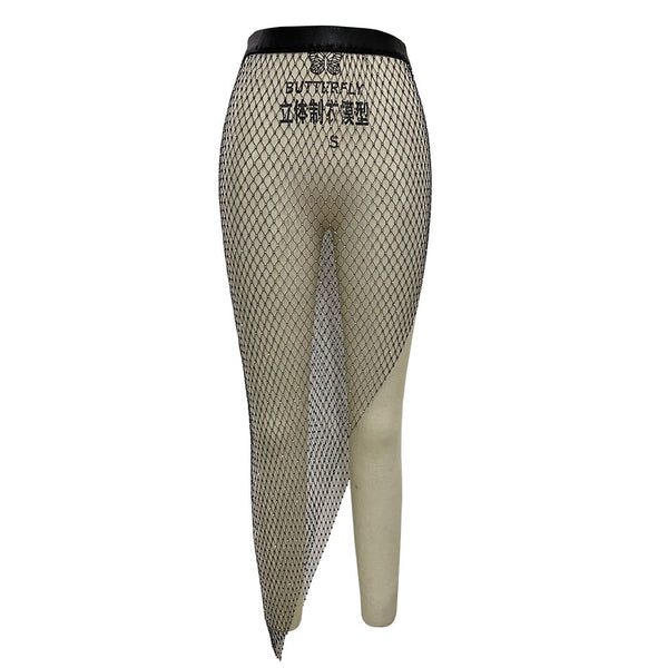 YOUR BUMP CURVE Shiny Crystal Mesh Hollow Split Loose Skirt Sexy Ladies Beach Party Rhinestone Skirt