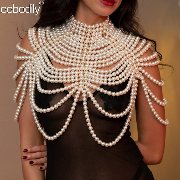 Aurette Pearl-Drape Body Chain Collection