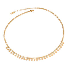 Round Geometric Pendant Necklace Choker