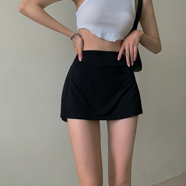 Serena High-Waist Split Tennis Mini Skirt One-piece