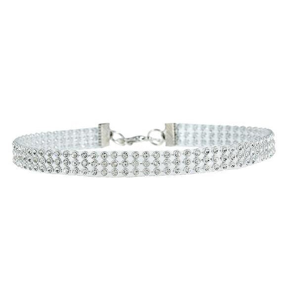 Shiny Rhinestone Bundle Neck Collar Necklace