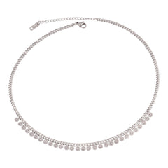Round Geometric Pendant Necklace Choker