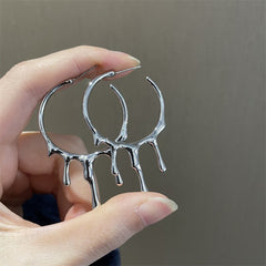 Lava Drop Shape Irregular Big Hoop Earrings