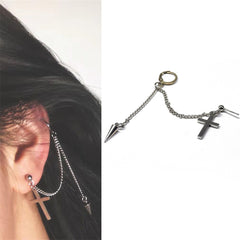 Hip Hop Korean Fashion Cross Earrings For Women Grunge Cross Ear Earrings серьги кресты Skeleton Crochet Punk Earrings Wholesale