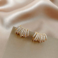 Trista U-shaped Gold Color Earrings