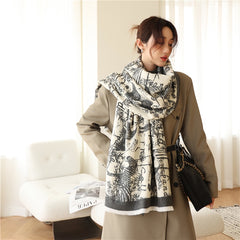 Thick Cashmere Scarf for Women Print Pashmina Shawl and Wrap