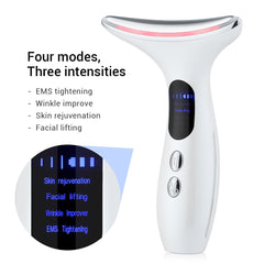 7in1 RF&amp;EMS Face Massager Lifting Beauty LED Face Skin +3 Colors LED Facial Neck Massager Photon Therapy Heating Wrinkle Removal