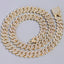 Silver Color Rhinestones Prong Miami Cuban Link Chain Necklace