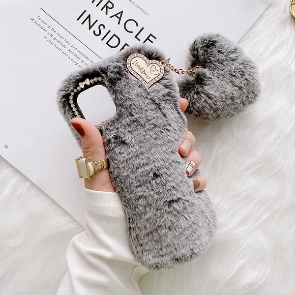 Amorette Plush Heart Pendant iPhone Case