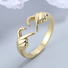 Amelia's Love Connection: Romantic Heart Double Gesture Rings